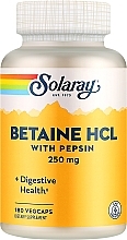 Пищевая добавка "Бетаин HCL с пепсином", 250 мг - Solaray Betaine HCL with Pepsin 250 mg — фото N1