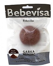 Спонж для умывания с красной глиной - Bebevisa Konjac Sponge — фото N1