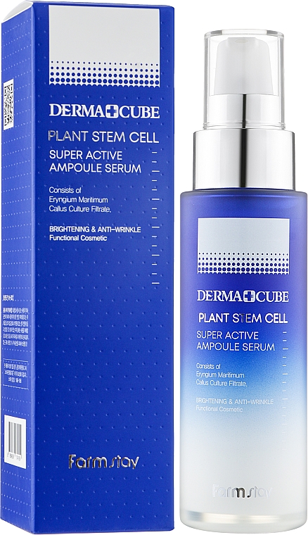 Сыворотка для лица со стволовыми клетками - FarmStay Derma Cube Plant Stem Cell Super Active Ampoule Serum — фото N2