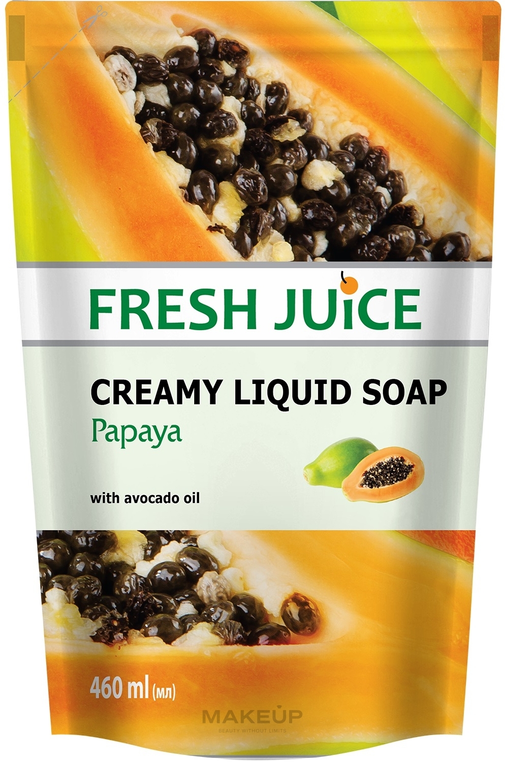 Крем-мыло с увлажняющим молочком авокадо "Папайя" - Fresh Juice Papaya (сменный блок) — фото 460ml