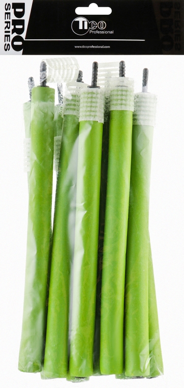 Бигуди гибкие, 180мм, d14, зеленые - Tico Professional — фото N1