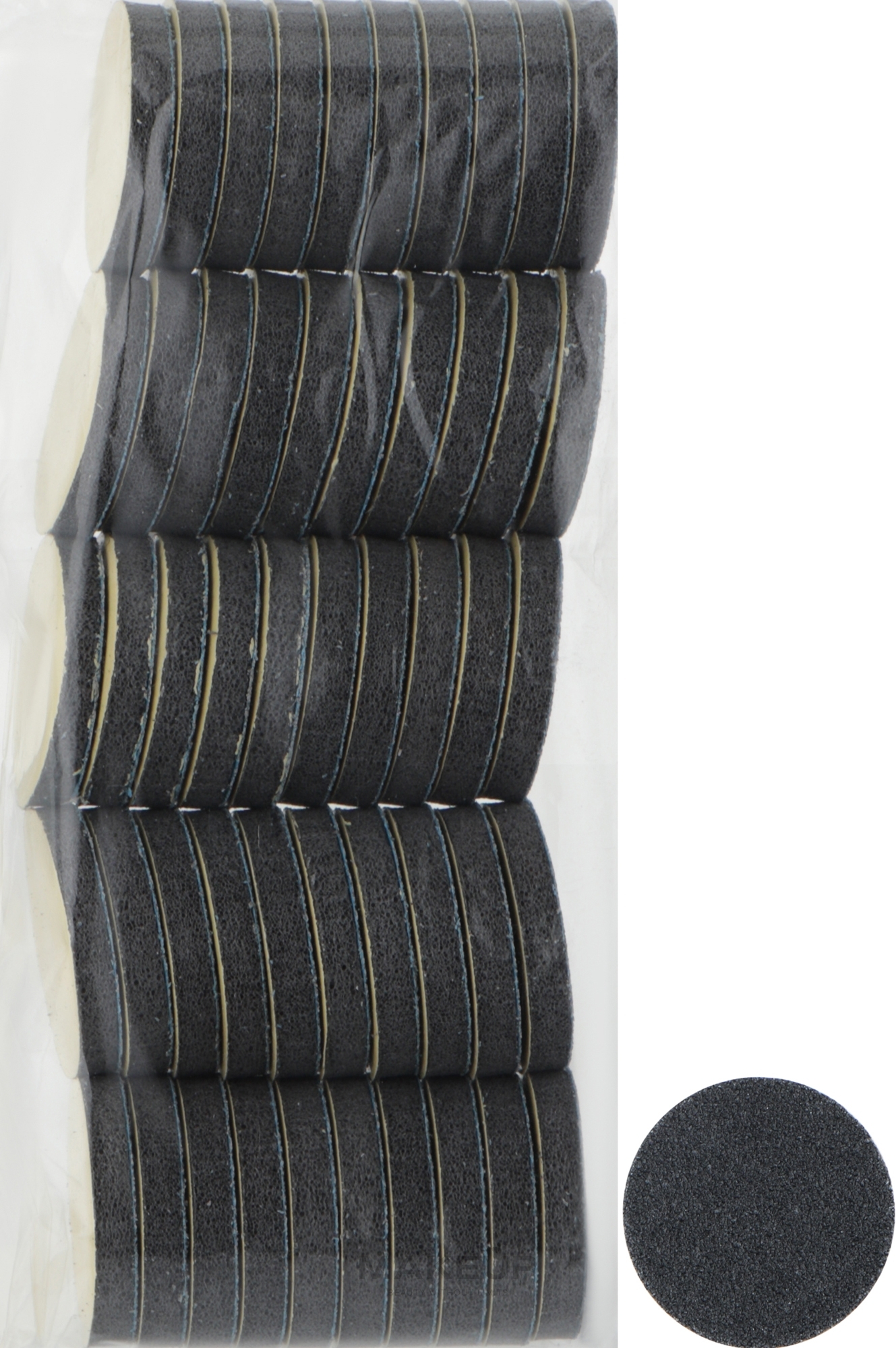 Змінні бафи для педикюрного диска, 26 мм, 100 грит, чорні - ThePilochki — фото 50шт