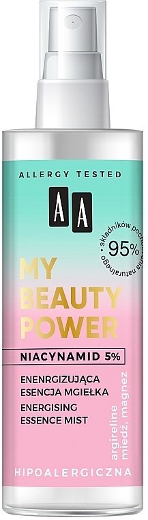 Тонізувальний спрей-есенція для обличчя - AA My Beauty Power Niacynamid 2,5% Energizing Essence-Mist — фото N1