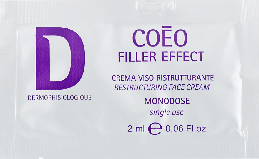 Крем для лица с эффектом косметического филлера - Dermophisiologique Coeo Creama Viso Ristrutturante (пробник)