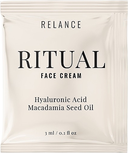Крем для обличчя зволожувальний з гіалуроновою кислотою й олією макадамії - Relance Hyaluronic Acid + Macadamia Oil Face Cream (пробник)