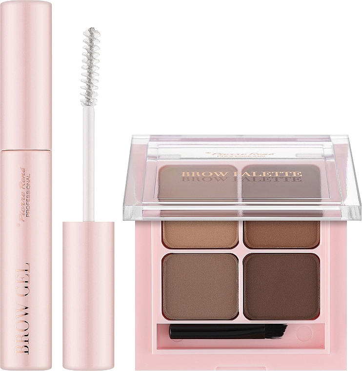 Набор для макияжа бровей - Pierre Rene Brow Kit (brow gel/10ml + brow palette) — фото N2