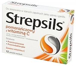 Парфумерія, косметика Льодяники для горла з апельсином - Strepsils