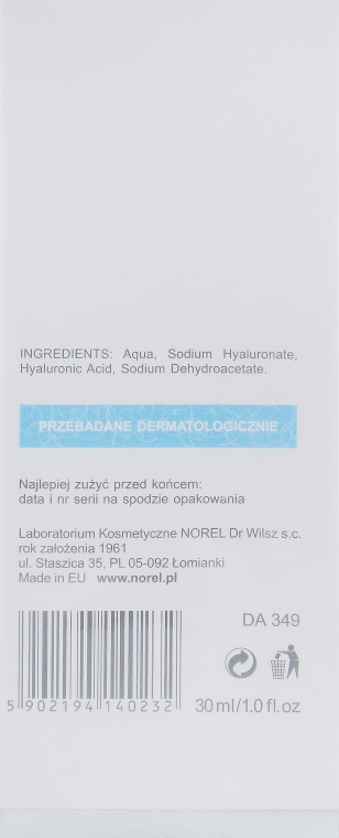 Увлажняющая гелевая сыворотка с 3 % гиалуроновой кислотой - Norel Hyaluron 3% Intensive Moisturizing Gel Serum — фото N2