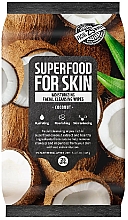 Очищувальні серветки для обличчя "Кокос" - Superfood For Skin Moisturizing Facial Cleansing Wipes Coconut — фото N1