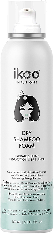 Сухий шампунь-піна "Зволоження і блиск" - Ikoo Infusions Shampoo Foam Color Hydrate & Shine — фото N1