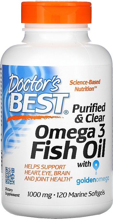Риб'ячий жир Омега-3, 1000 мг, капсули - Doctor's Best Fish Oil Omega 3 — фото N1