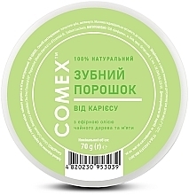 Зубний порошок від карієсу натуральний з ефірними оліями чайного дерева та м'яти - Comex Ayurvedic Natural — фото N2