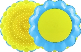 Компактна щітка для волосся "Ромашка", жовта/синя - Rolling Hills Brosse Desenredar Flower — фото N2