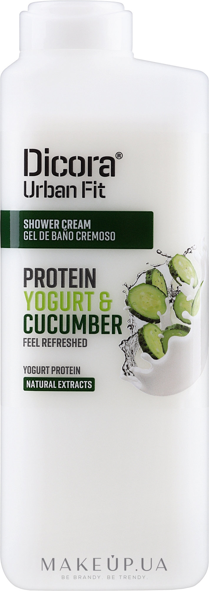 Кремовый гель для душа "Протеиновый йогурт и огурец" - Dicora Urban Fit Shower Cream Protein Yogurt & Cucumber — фото 400ml