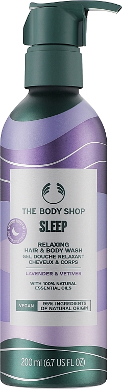 Шампунь-гель для душу "Лаванда та ветівер". Спокійний сон - The Body Shop Lavender & Vetiver Sleep Relaxing Hair & Body Wash — фото N1