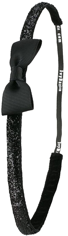 Повязка на голову, черная с бантиком - Ivybands Black Glitter Bow Band — фото N1
