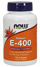 Витамин E-400 + селен - Now Foods Vitamin E-400 D-Alpha & Mixed Tocopherols + Selenium Softgels — фото N1