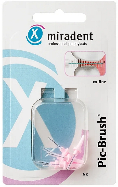 Запасні міжзубні щітки, 0,45мм/1,6мм, рожеві - Miradent Pic-Brush Refill — фото N1