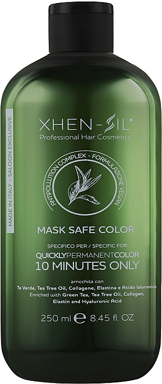Маска для збереження кольору після фарбування фарбою XHEN-SIL "10 хвилин" на основі йєрба мате та екстракту імбиру - Silium Xhen-Sil Mask Safe Color — фото N2