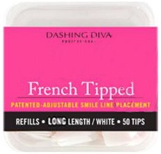 Тіпси довгі - Dashing Diva French Tipped Long White 50 Tips (Size - 7) — фото N1