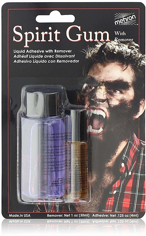 Набор - Mehron Makeup Spirit Gum And Spirit Gum Remover Combo Set (glue/4ml + remover/30ml) — фото N1