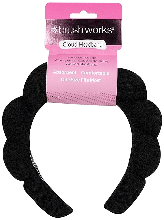 Ободок для волос, черный - Brushworks Black Cloud Headband — фото N1