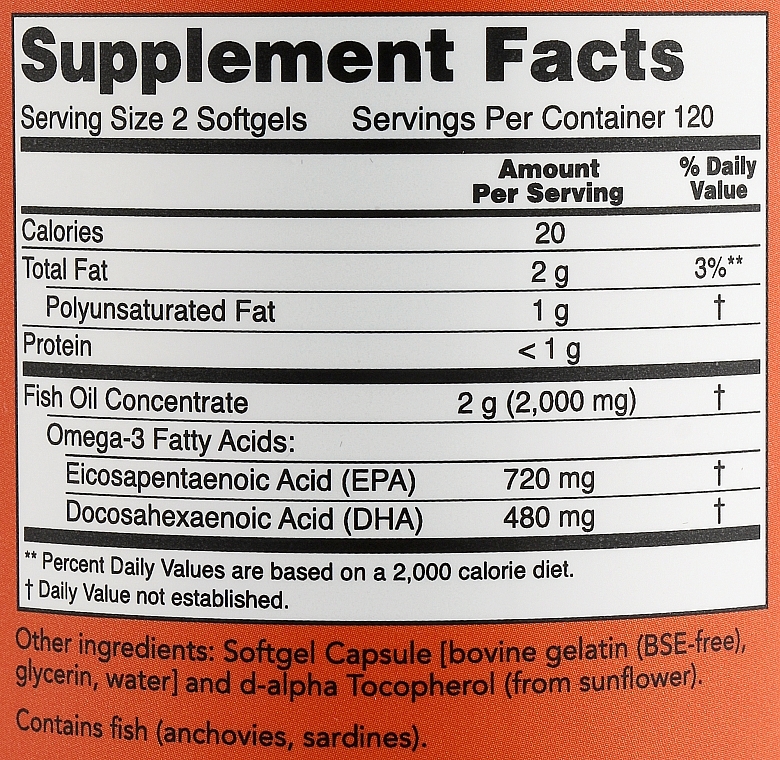 Жирные кислоты "Супер Омега ЭПК" - Now Foods Super Omega EPA Double Strength Softgels — фото N3
