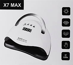 Лампа для манікюру, біло-чорна - Lewer Sun X7 Max Super Sunuvled Nail Lamp — фото N2