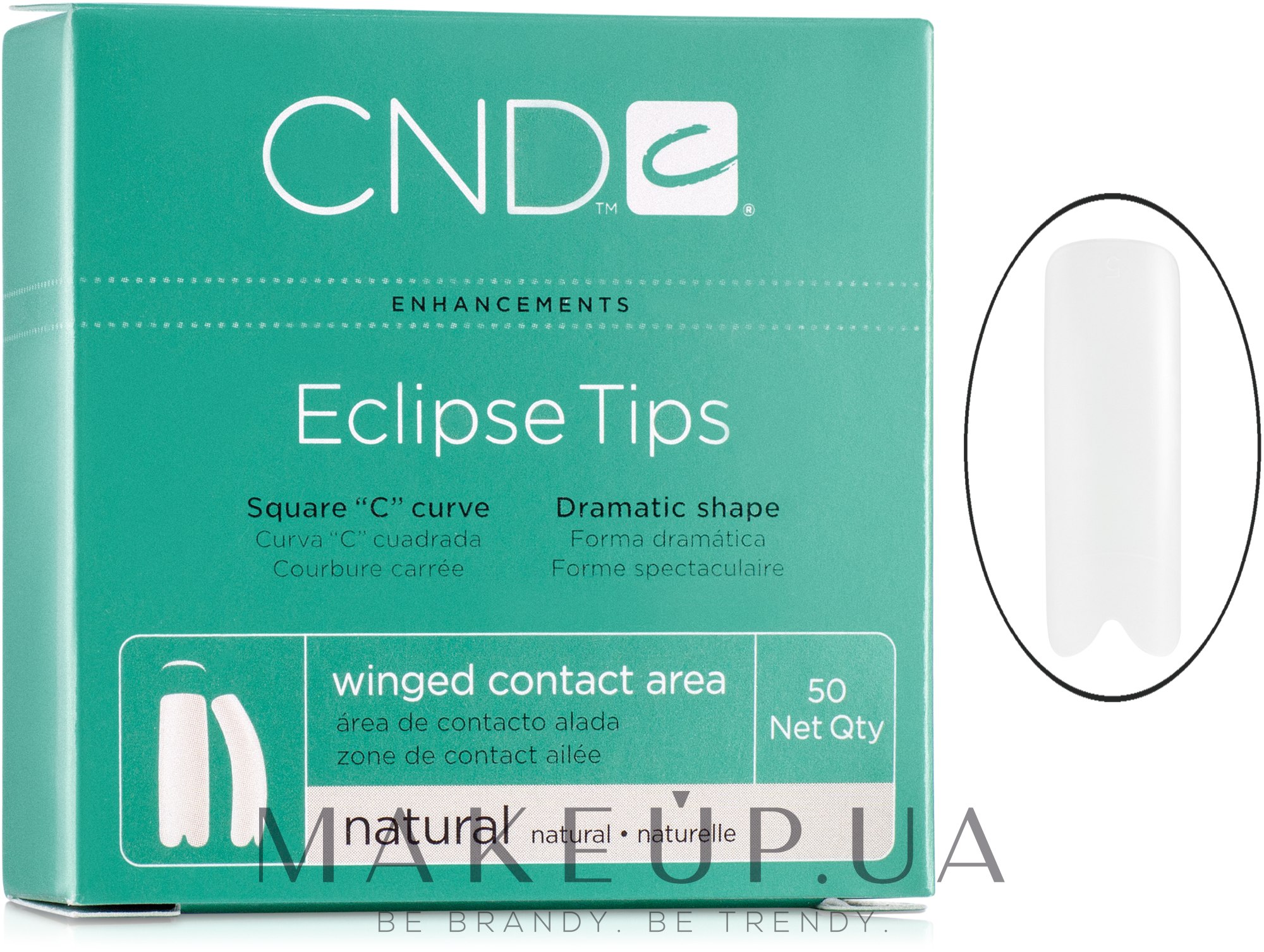 Типсы со специальным вырезом контактной зоны - CND Natural Eclipse Tips — фото 5