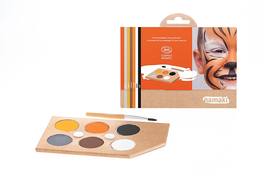 Набір для аквагриму для дітей - Namaki Wildlife 6-Color Face Painting Kit (f/paint/15g + brush/1pc + acc/5pcs) — фото N1