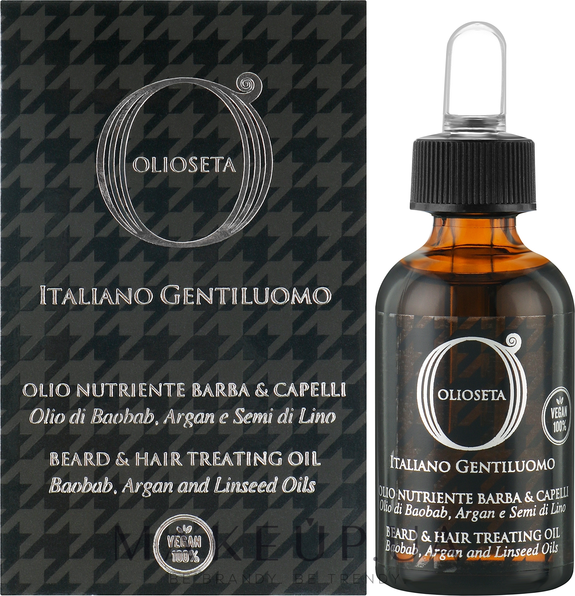 Смягчающее масло для волос и бороды - Barex Italiana Olioseta Gentiluomo Beard & Hair Treating Oil — фото 30ml
