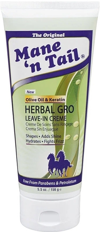 Незмивний крем для волосся - Mane 'n Tail Herbal Gro Leave-In Cream (туба) — фото N1