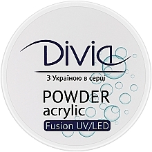 Парфумерія, косметика Акрилова пудра для нарощування нігтів, Di1816 - Divia Acrylic Powder Fusion UV/LED