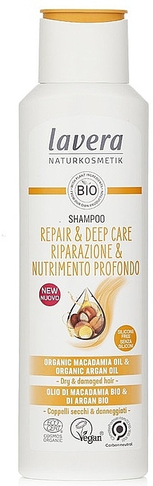 Шампунь для сухого та пошкодженого волосся - Lavera Repair&Deep Care Shampoo — фото N1