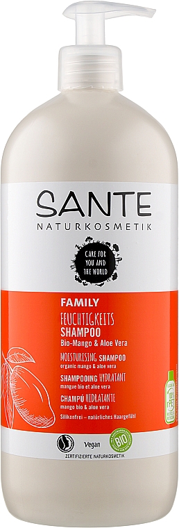 Биошампунь увлажняющий «Манго и алоэ» - Sante Family Moisturising Shampoo — фото N3