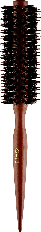 Щітка-брашинг CS-12C, з дерев'яною конусною ручкою та прямим ворсом - Cosmo Shop — фото N1