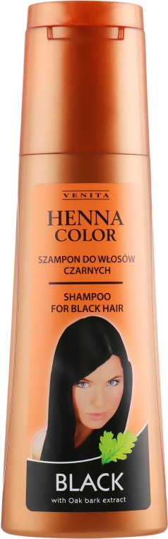 Шампунь для волос - Venita Henna Color Black Shampoo — фото N1
