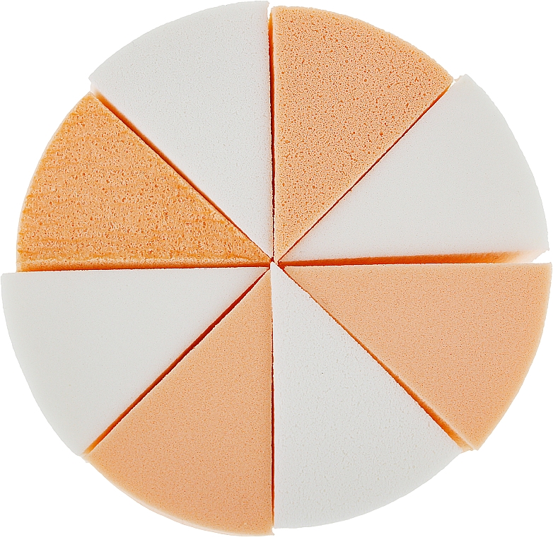 Спонж для макияжа круг сегментированный 8 в 1, белый + бежевый - Cosmo Shop — фото N1