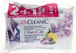 Духи, Парфюмерия, косметика Набор освежающих салфеток - Cleanic Clean & Chic Wipes 2+1 (3x15 wipes)