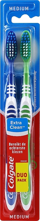 Набор "Эксперт чистоты", средней жесткости, синяя + зеленая, вариант 1 - Colgate Expert Cleaning Medium Toothbrush — фото N1