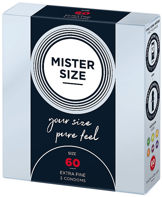 Презервативы латексные, размер 60, 3 шт - Mister Size Extra Fine Condoms — фото N2