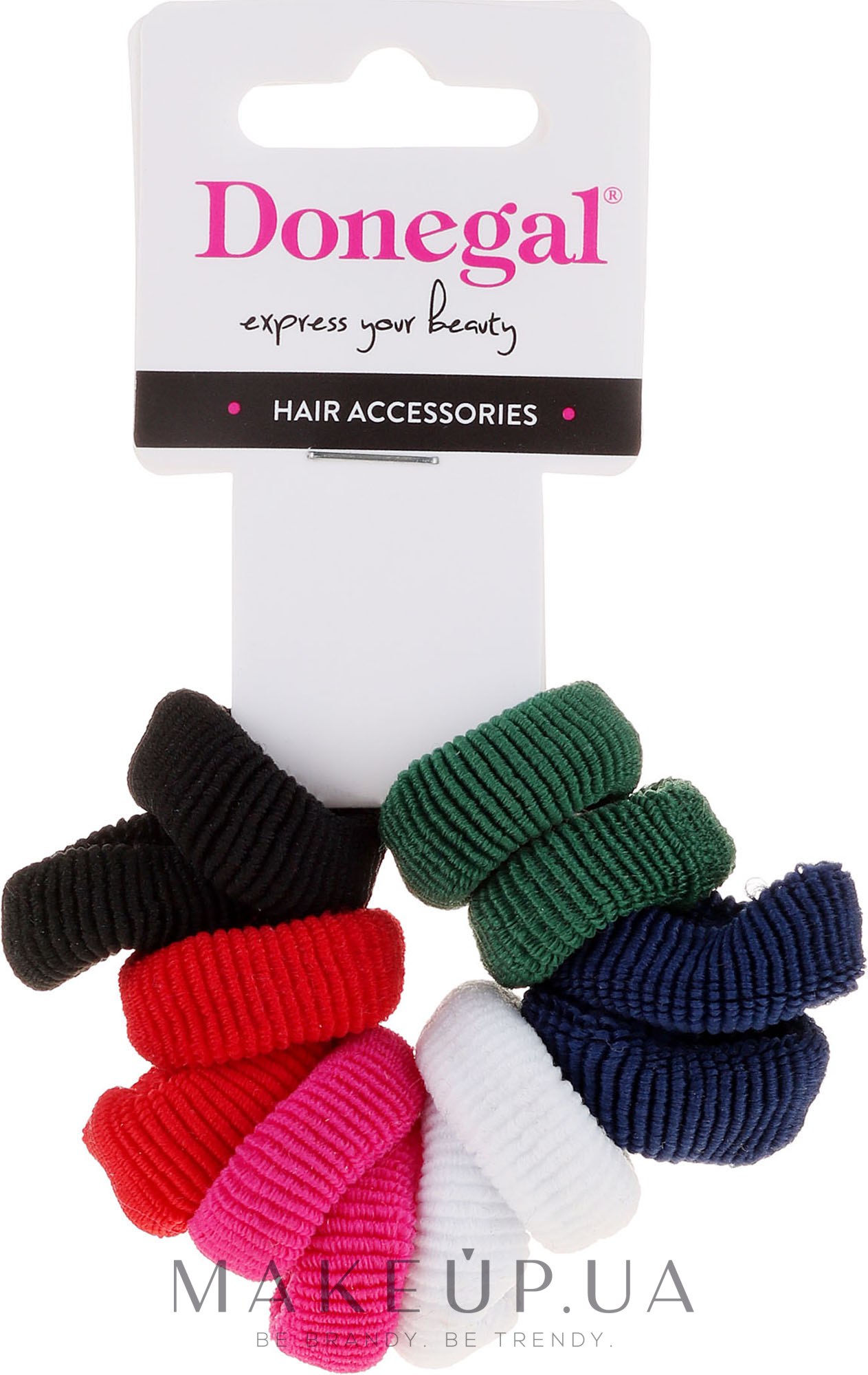 Резинки для волосся кольорові, 12 шт. - Donegal Ponytail Holder Mix — фото 12шт