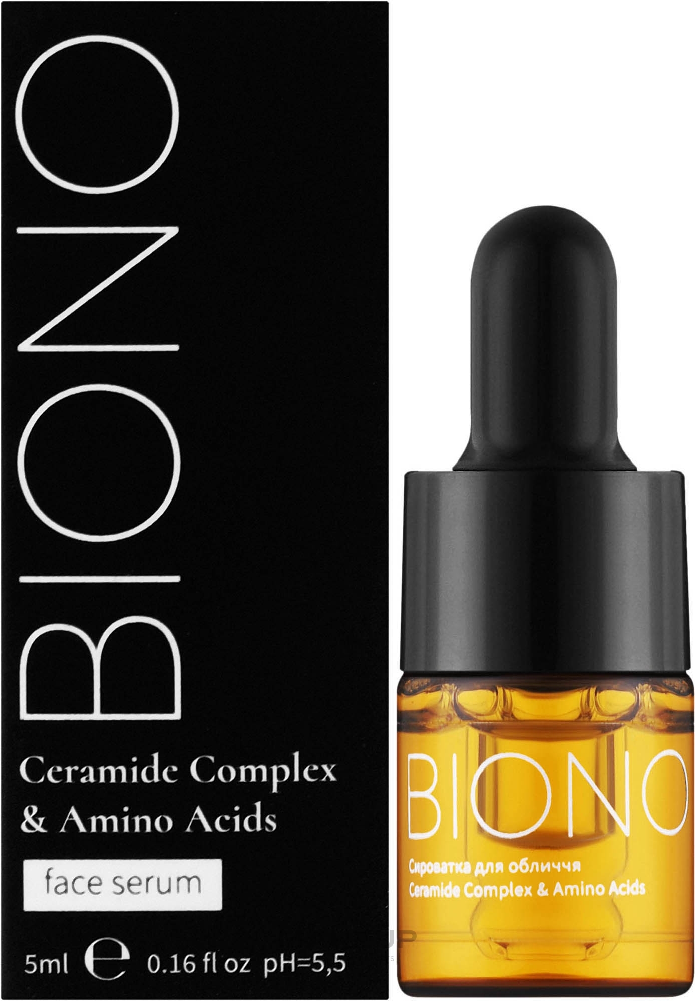 Освітлювальна сироватка для обличчя - Biono Ceramide Complex & Amino Acids Face Serum (пробник) — фото 5ml