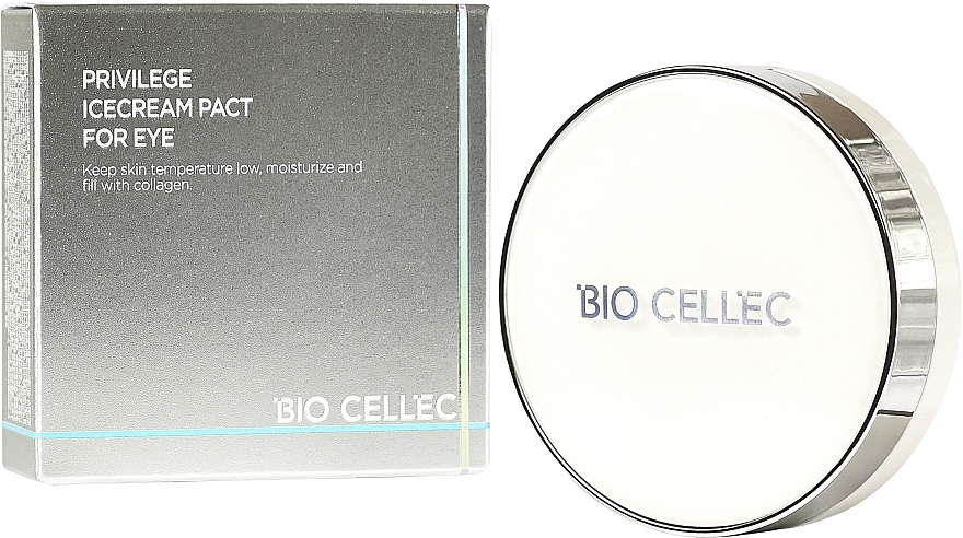 Омолоджувальний засіб для очей з колагеном у кушоні, кришечка молочного кольору - Bio Cellec Privilege IceCream Pact For Eye — фото N2