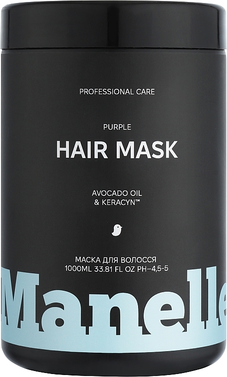 Тонирующая маска для нейтрализации желтизны светлых волос - Manelle Professional Care Avocado Oil & Keracyn Hair Mask — фото N3