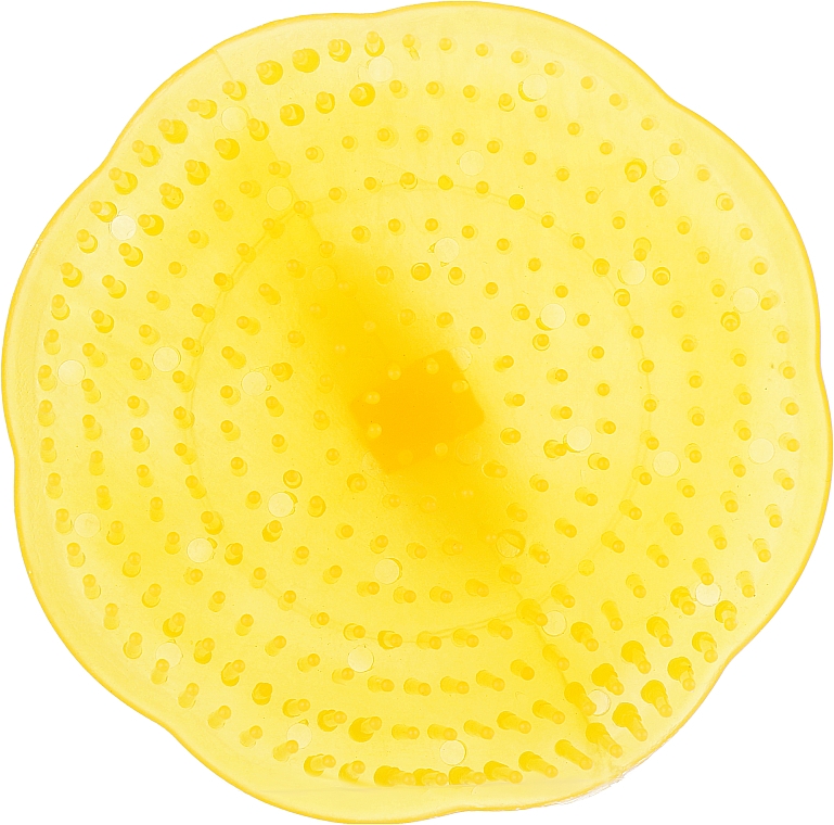 Щетка-массажер пластиковая для мытья головы CS042Y, желтая - Cosmo Shop — фото N1