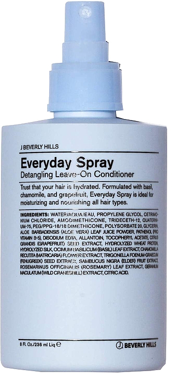 Кондиционер-спрей несмываемый для ежедневного использования - J Beverly Hills Everyday Spray Detangling Leave-On Conditioner — фото N1
