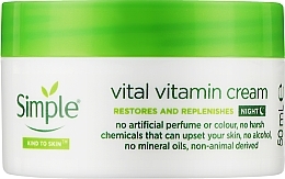 УЦІНКА Вітамінний нічний крем - Simple Kind To Skin Vital Vitamin Cream * — фото N1