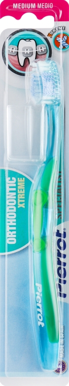 Зубная щетка ортодонтическая "Orthodontic Xtreme", салатовая - Pierrot Specialist Toothbrush — фото N1