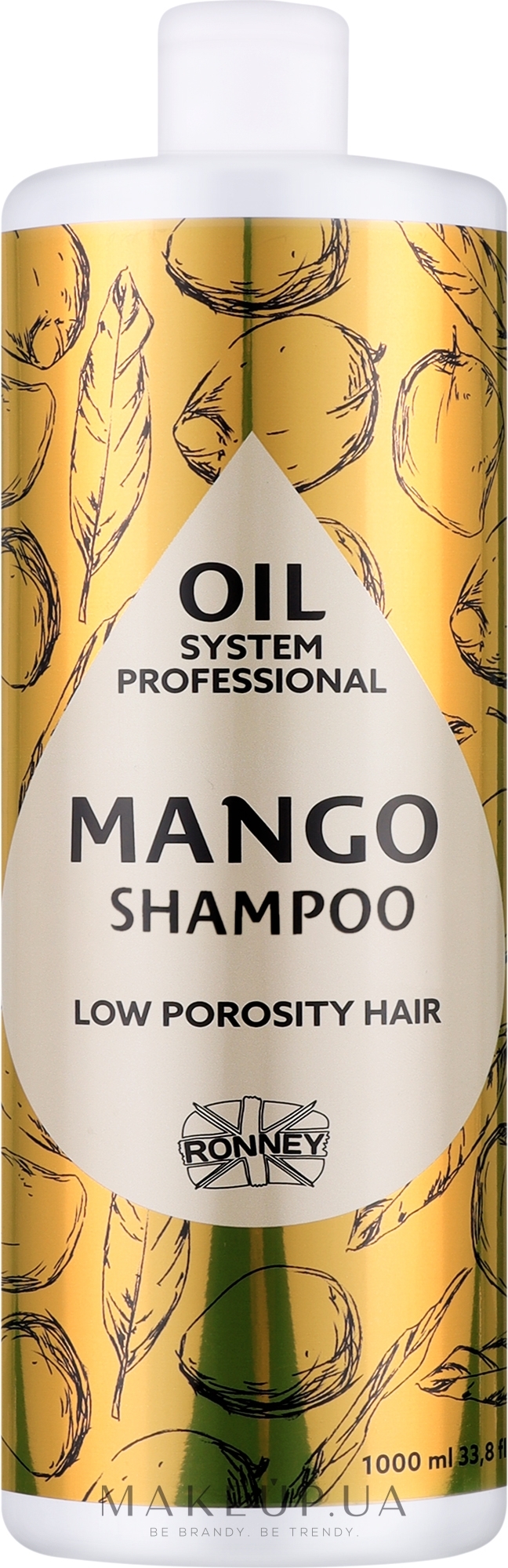 Шампунь для низкопористых волос с маслом манго - Ronney Professional Oil System Low Porosity Hair Mango Shampoo — фото 1000ml